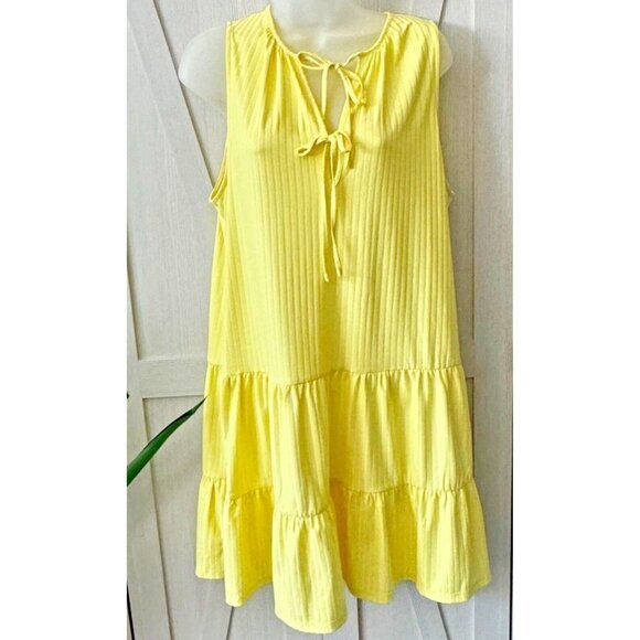 NSR Harper Yellow Sundress Tie Up Front Three Keyholes Size XL Mini Nordstrom - Picture 1 of 7